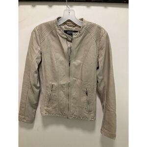 Kenneth Cole Reaction faux leather jacket tan size small